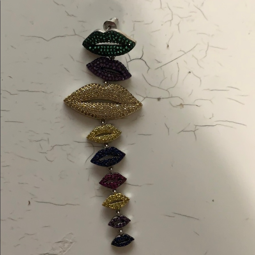 Fashion earrings lips cute